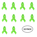 10 Pack Satin Lime Green Awareness Ribbon Pins