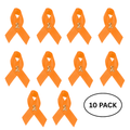 10 Pack Satin Orange Ribbon Awareness Pins