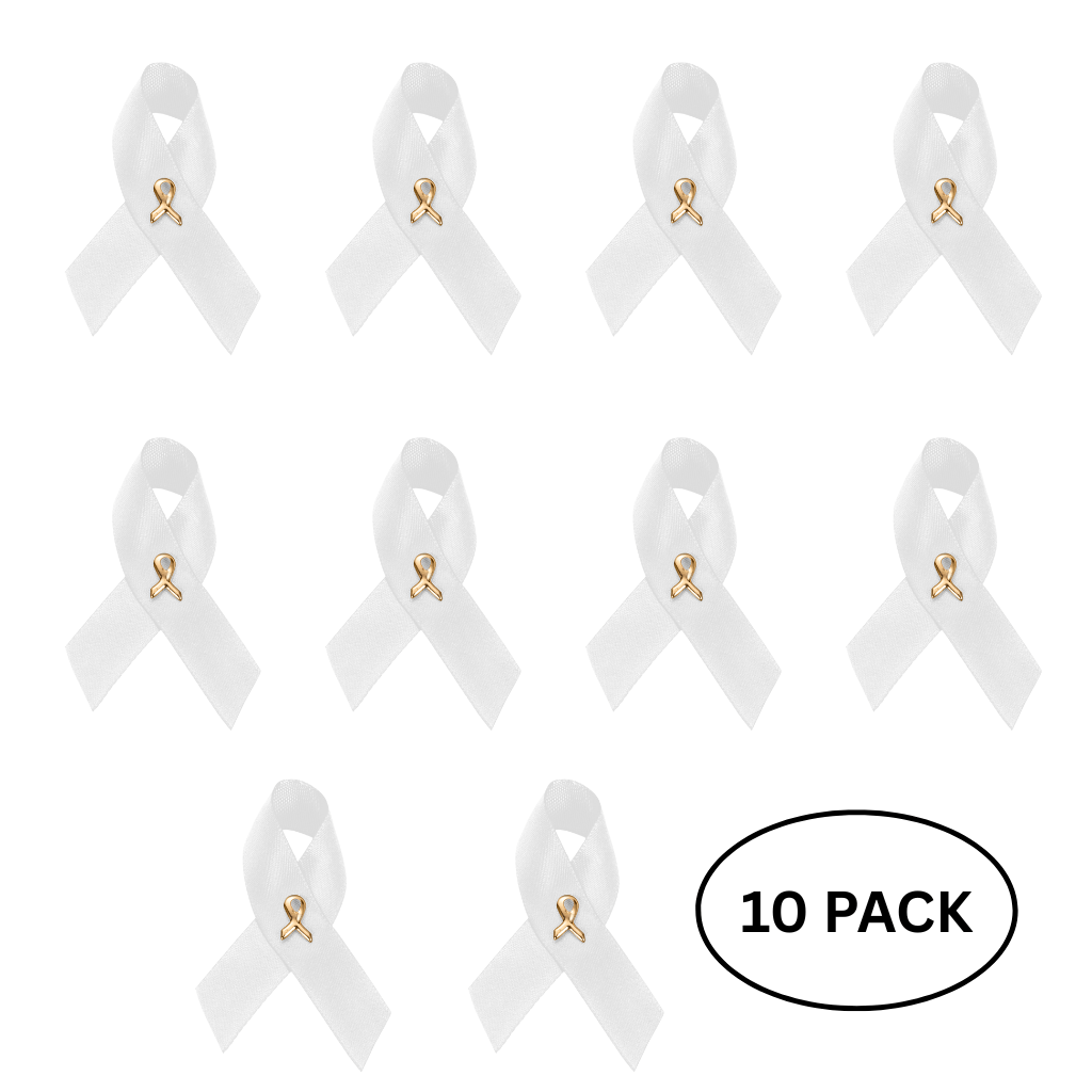 10 Pack Satin White Ribbon Pins