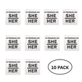 10 Pack Silver My Pronouns Are She Her Pins