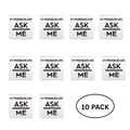 10 Pack Silver Square My Pronouns Are Ask Me Pins