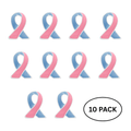 10 Pack Small Pink & Blue Ribbon Lapel Pins