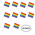 10 Pack Small Rainbow Flags on a Stick