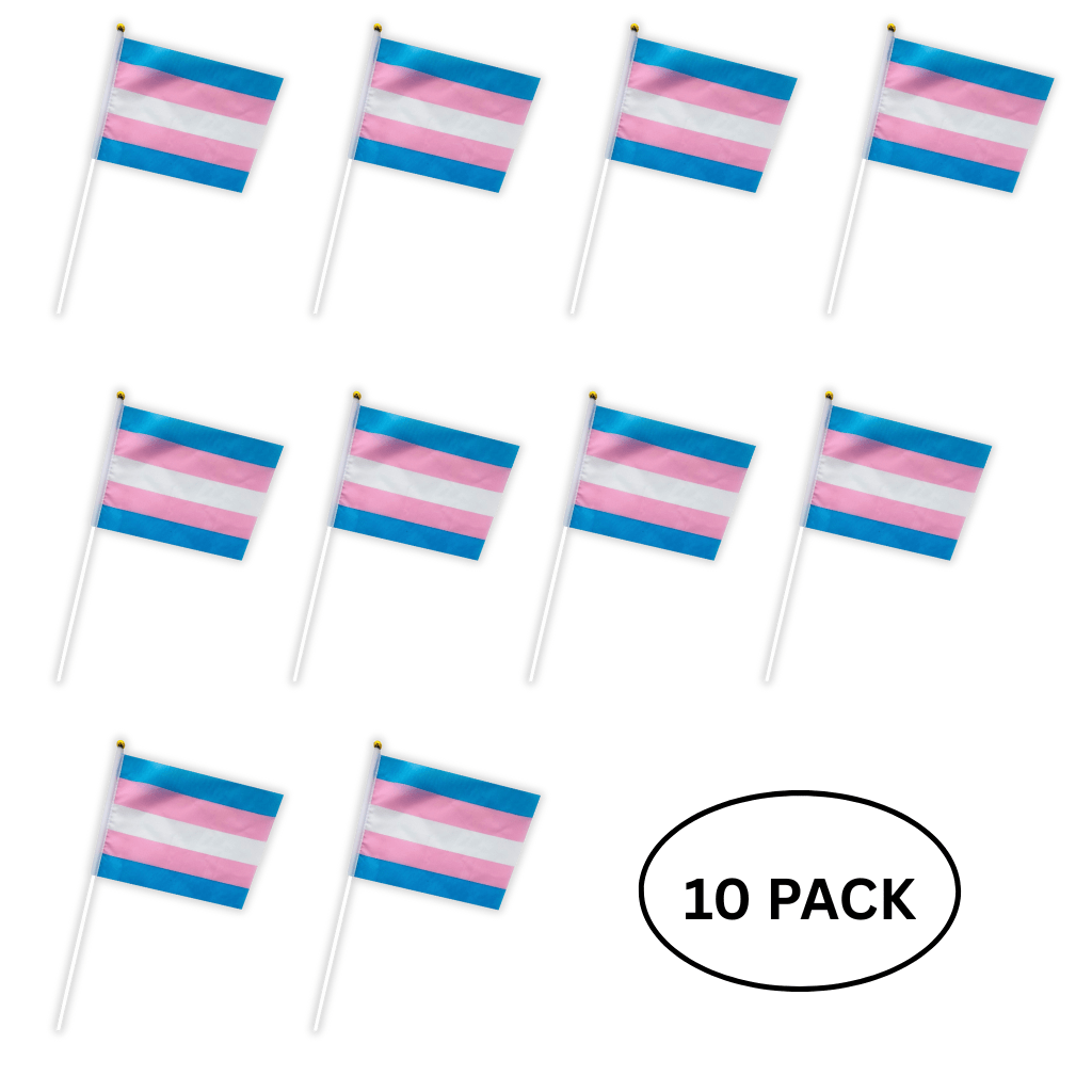 10 Pack Small Transgender Flags on a Stick