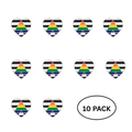 10 Pack Straight Ally Flag Heart Pins