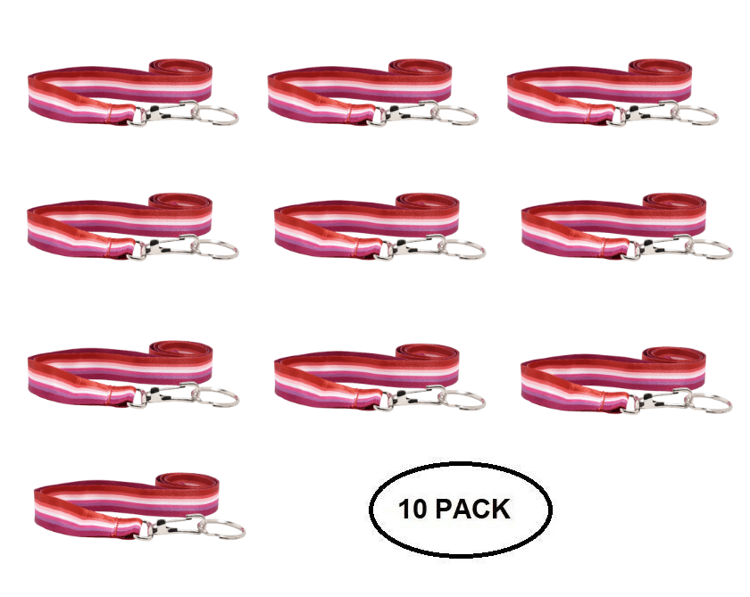 10 Pack Sunset Lesbian Flag Lanyards