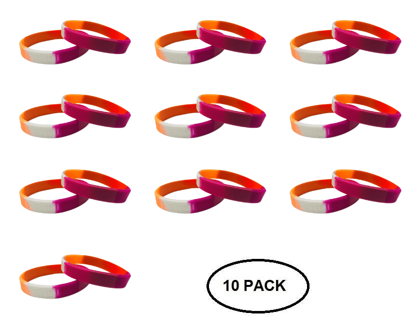Sunset Lesbian Flag Silicone Bracelets