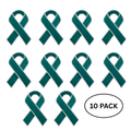 10 Pack Teal Ribbon Awareness Lapel Pins