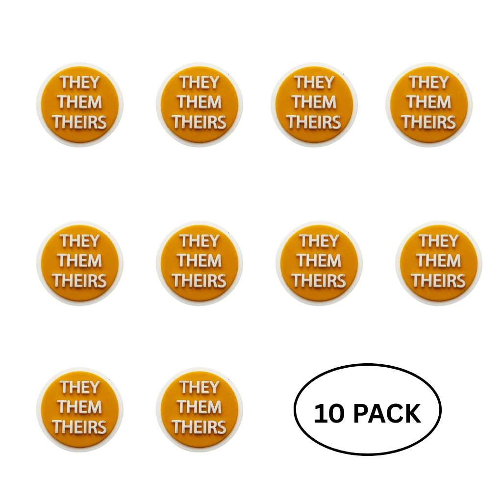 10 Pack They Them Pronoun Silicone Pins