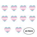 10 Pack Transgender Flag Heart Shaped Pins