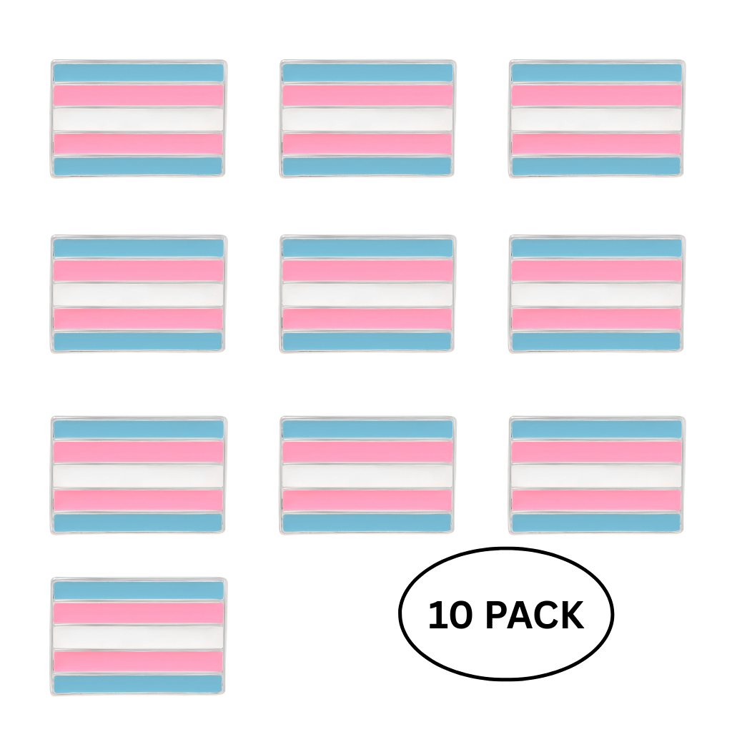10 Pack Transgender Flag Pins