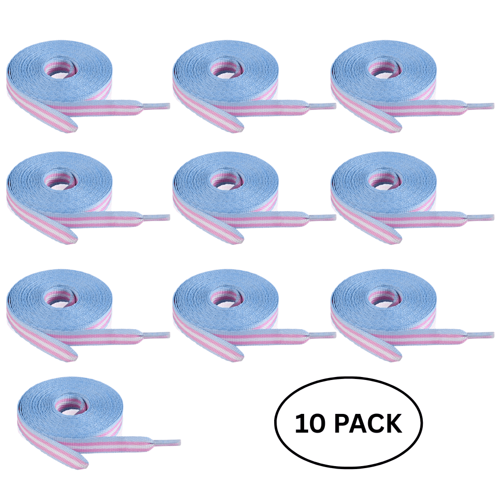 10 Pack Transgender Flag Shoe Laces (10 Pairs)