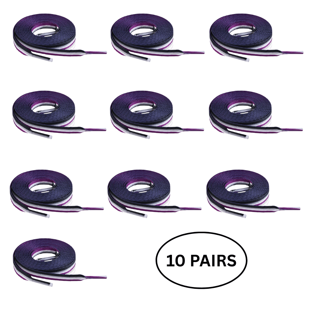 10 Pairs Asexual Flag Shoe Laces