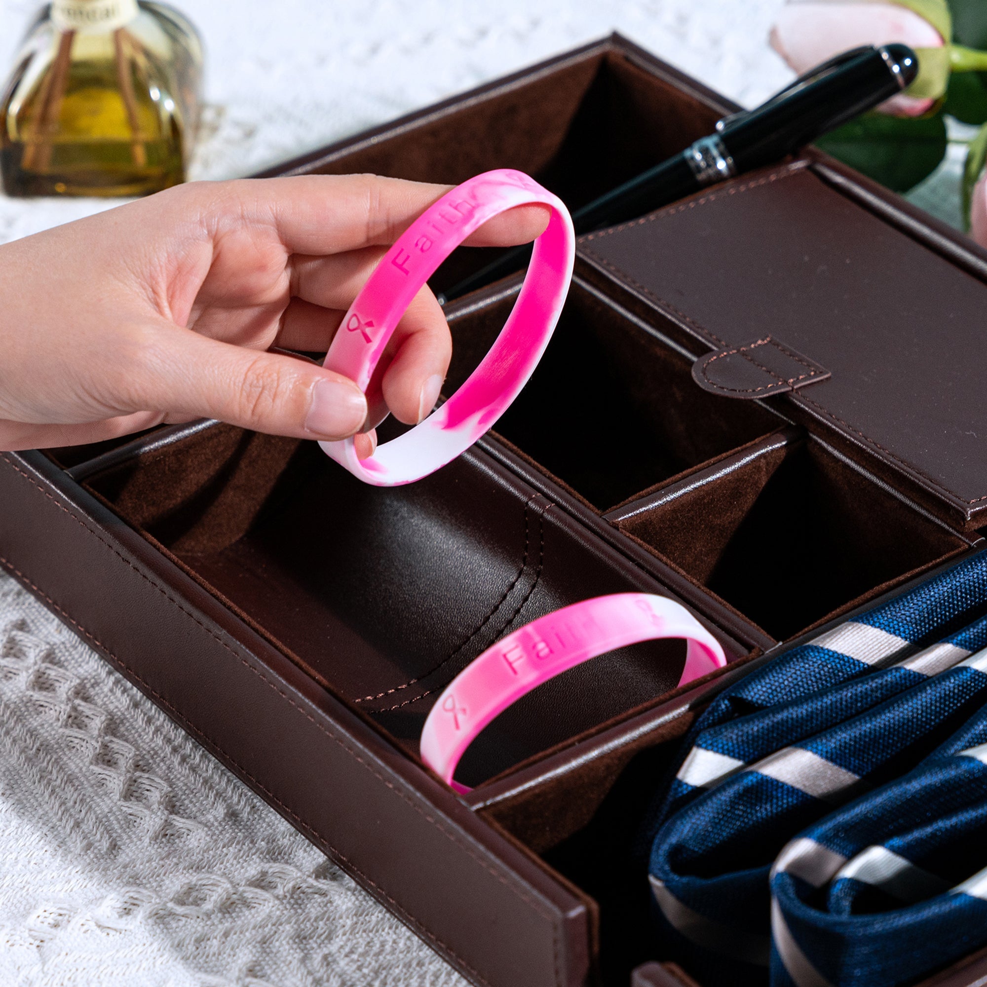 Pink Ribbon Breast Cancer Silicone Bracelets