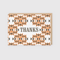 Thanks Orange Brown Pattern Greeting Card