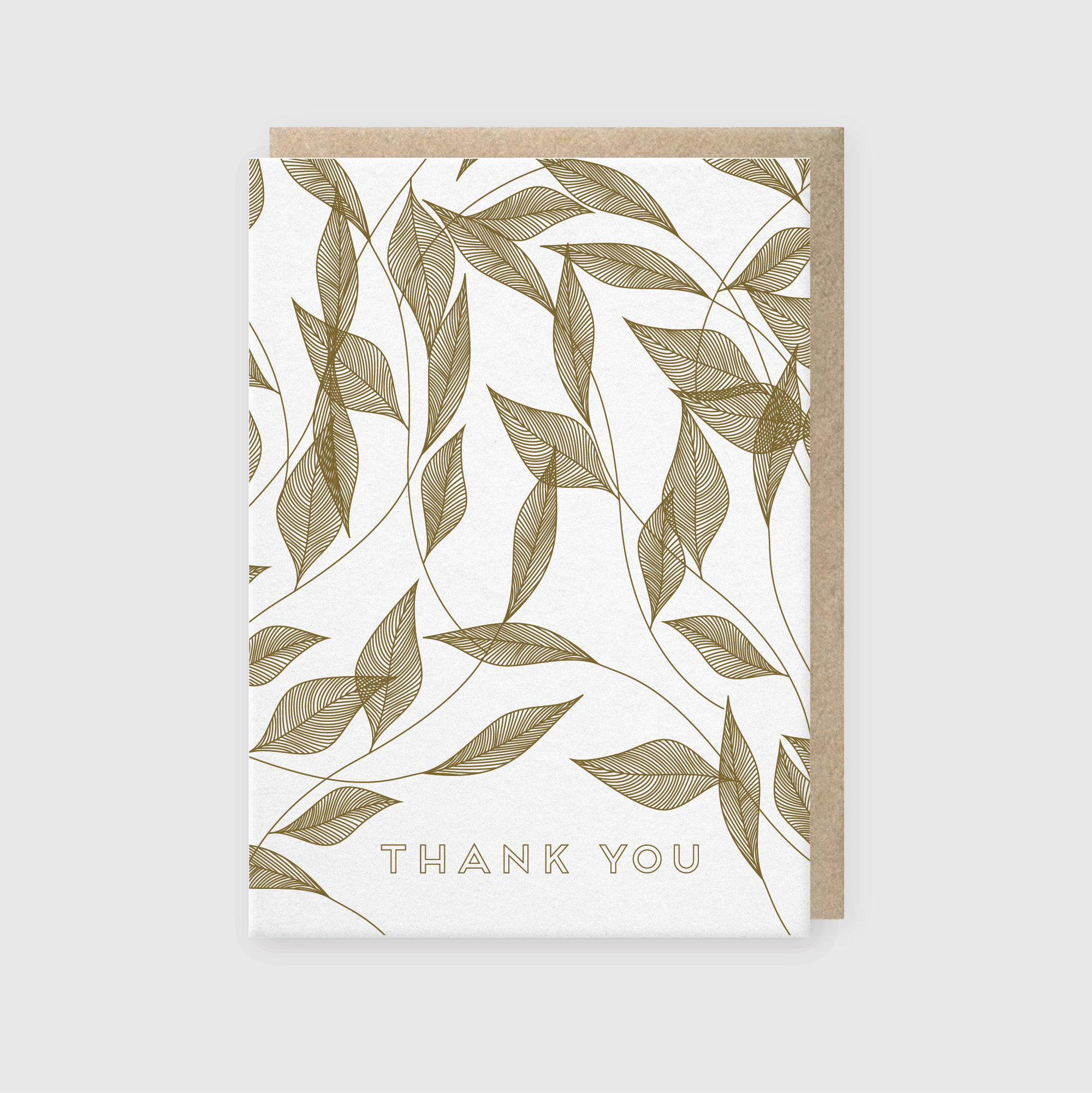 Thank You Vine Leaves Greeting Card
