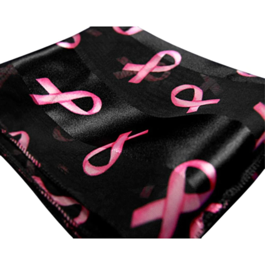 10 Pack Breast Cancer Awareness Ribbon Scarves in Black