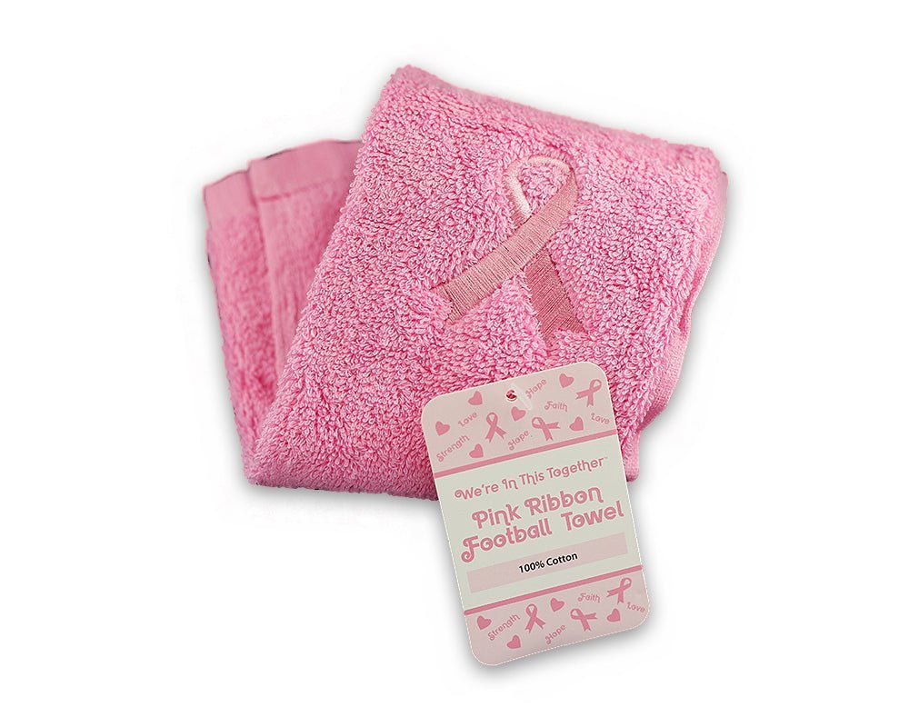 10 Pack Breast Cancer Pink Ribbon Football Athletic Towels