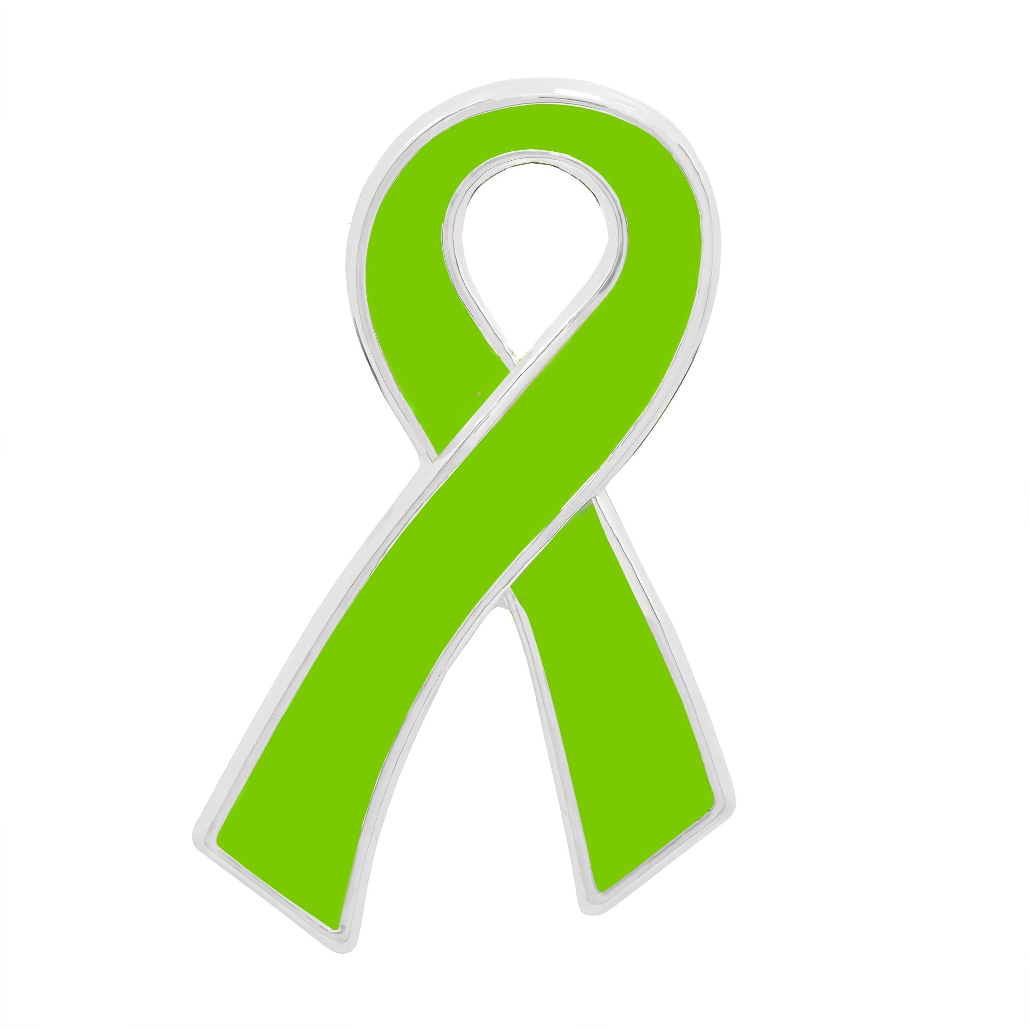 Large Flat Lime Green Ribbon Pins