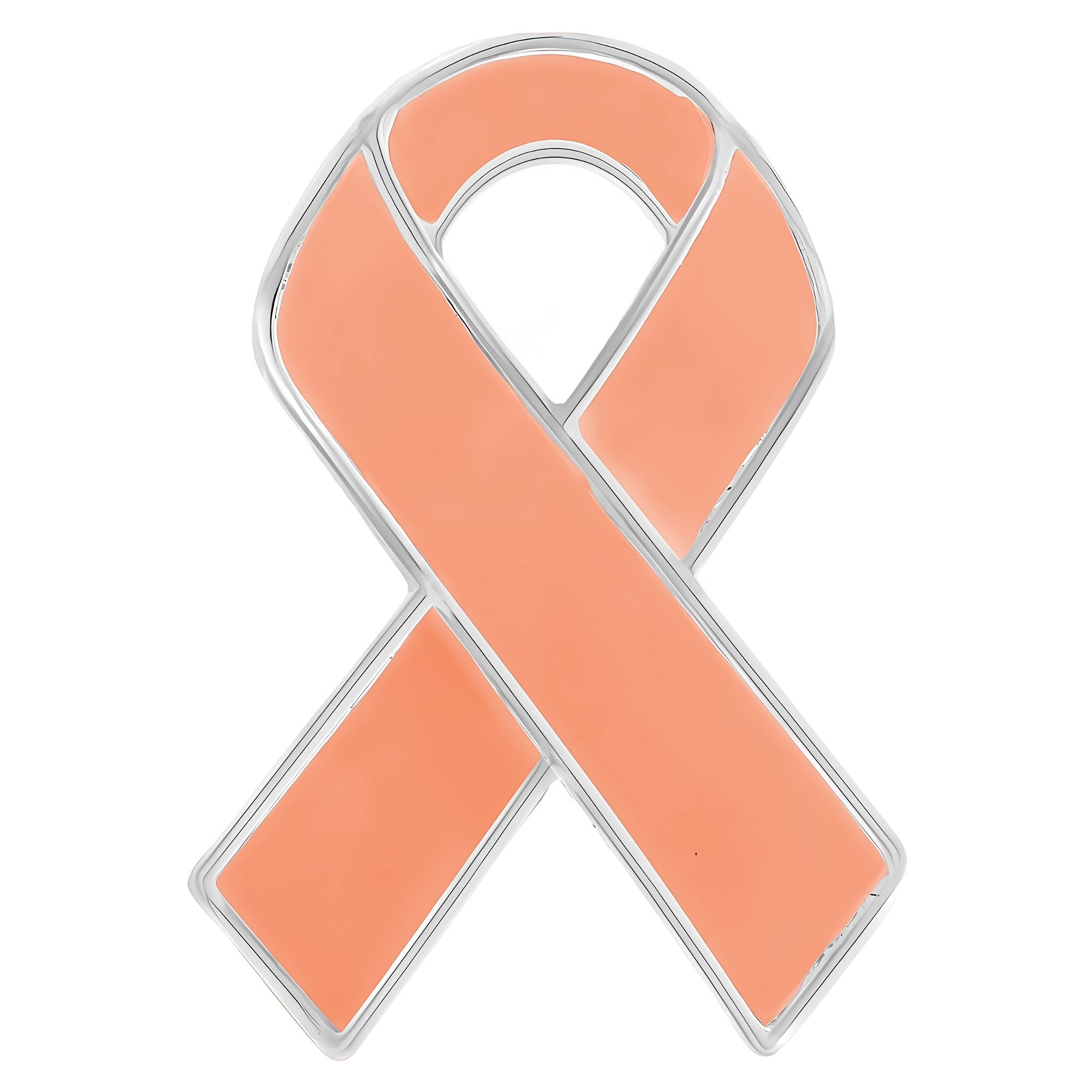 Peach Ribbon Awareness Pins