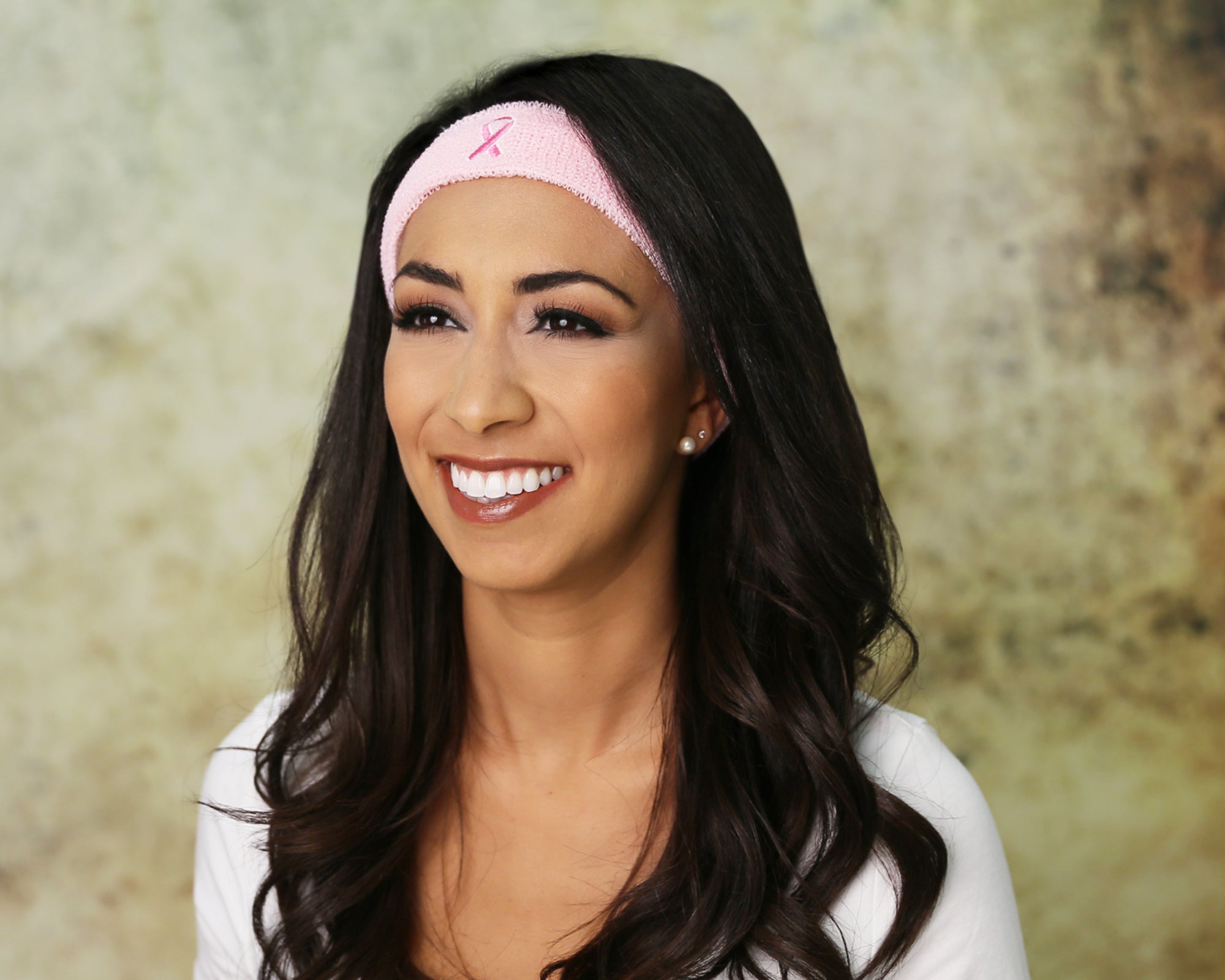 10 Pack Pink Ribbon Sport Headbands