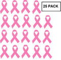 25 Pack Small Breast Cancer Ribbon Decals