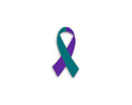 25 Pack Teal & Purple Ribbon Awareness Decals