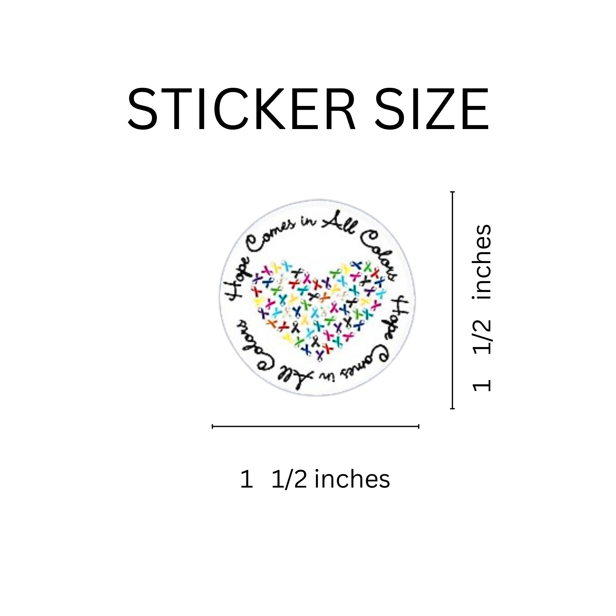 250 Hope Comes In All Colors Stickers (250 per Roll)
