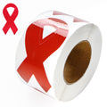 250 Large Red Ribbon Stickers (250 per Roll)