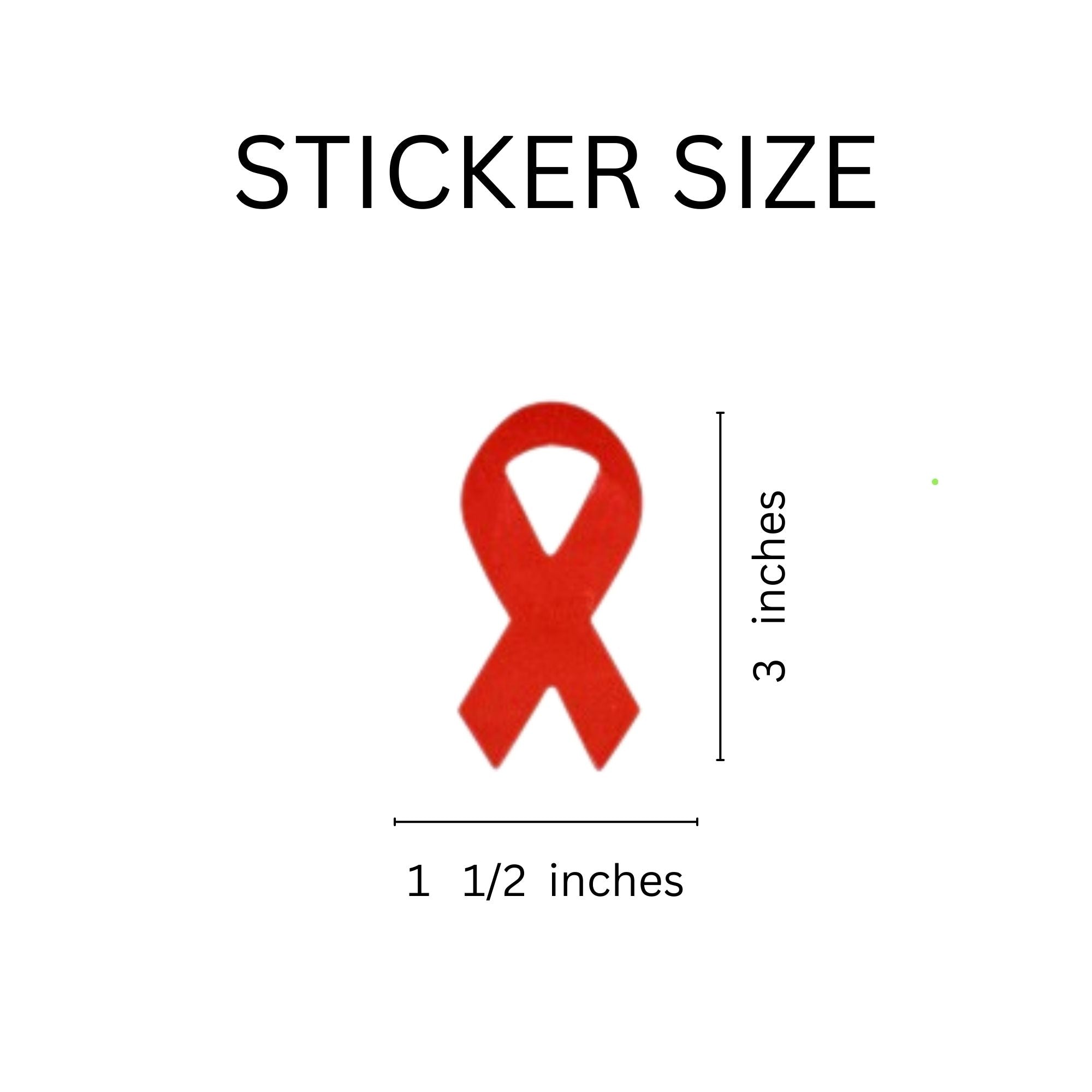 250 Large Red Ribbon Stickers (250 per Roll)