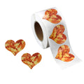 250 Orange Camouflage Heart Stickers (250 per Roll)