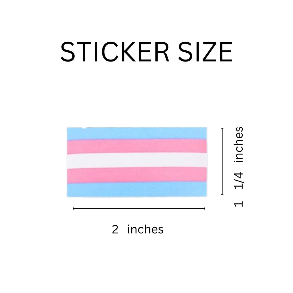 250 Rectangle Transgender Pride Stickers (250 per Roll)