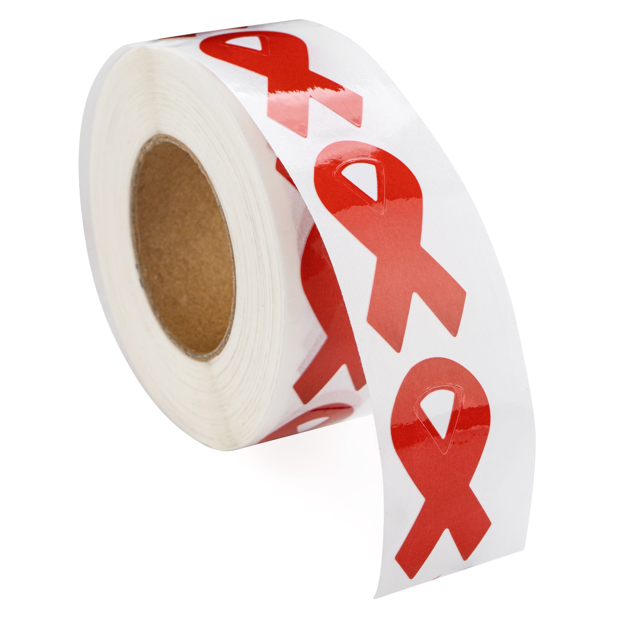 250 Small Red Ribbon Stickers (250 per Roll)