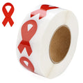 250 Small Red Ribbon Stickers (250 per Roll)
