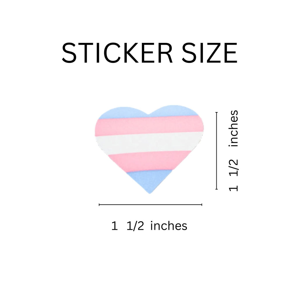 250 Transgender Heart Shaped Stickers (250 per Roll)