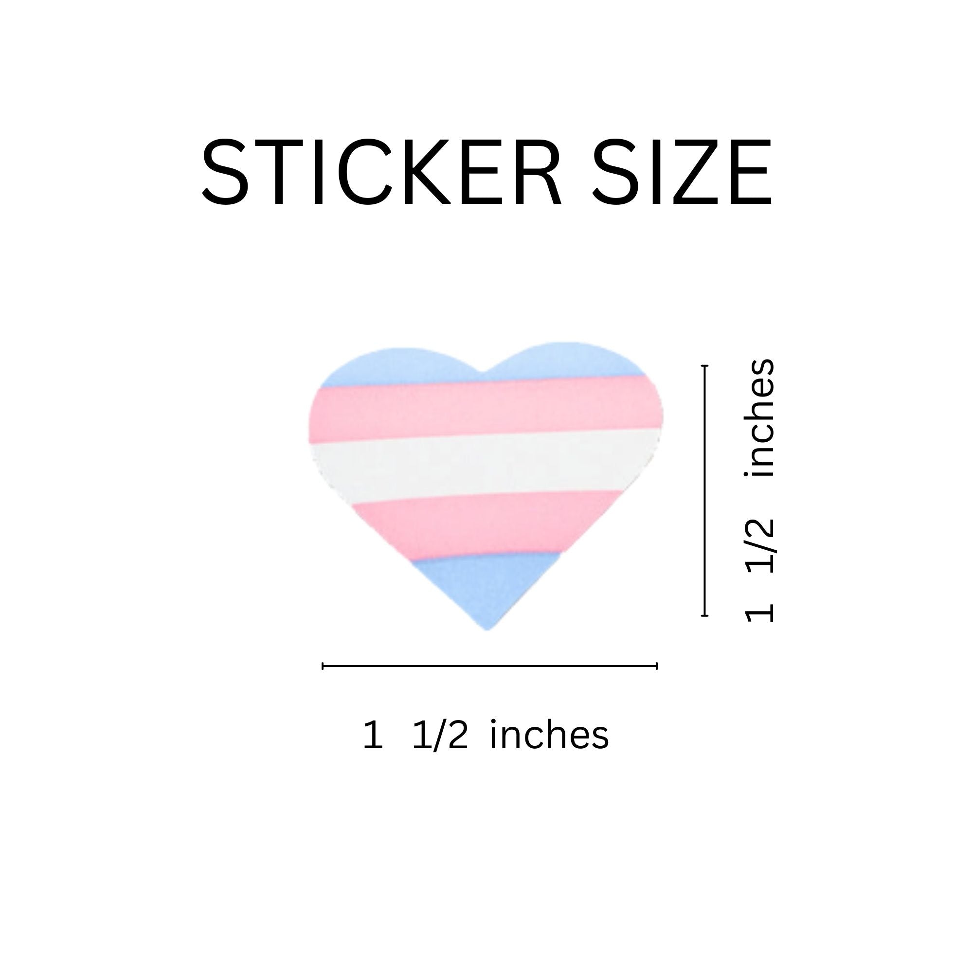 250 Transgender Heart Shaped Stickers (250 per Roll)