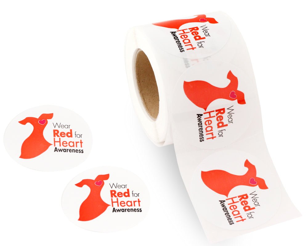 250 Wear Red for Heart Awareness Stickers