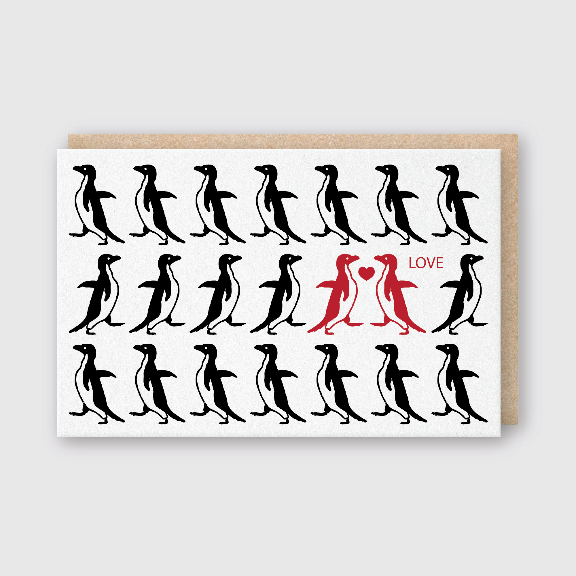Love Penguins Card Greeting Card