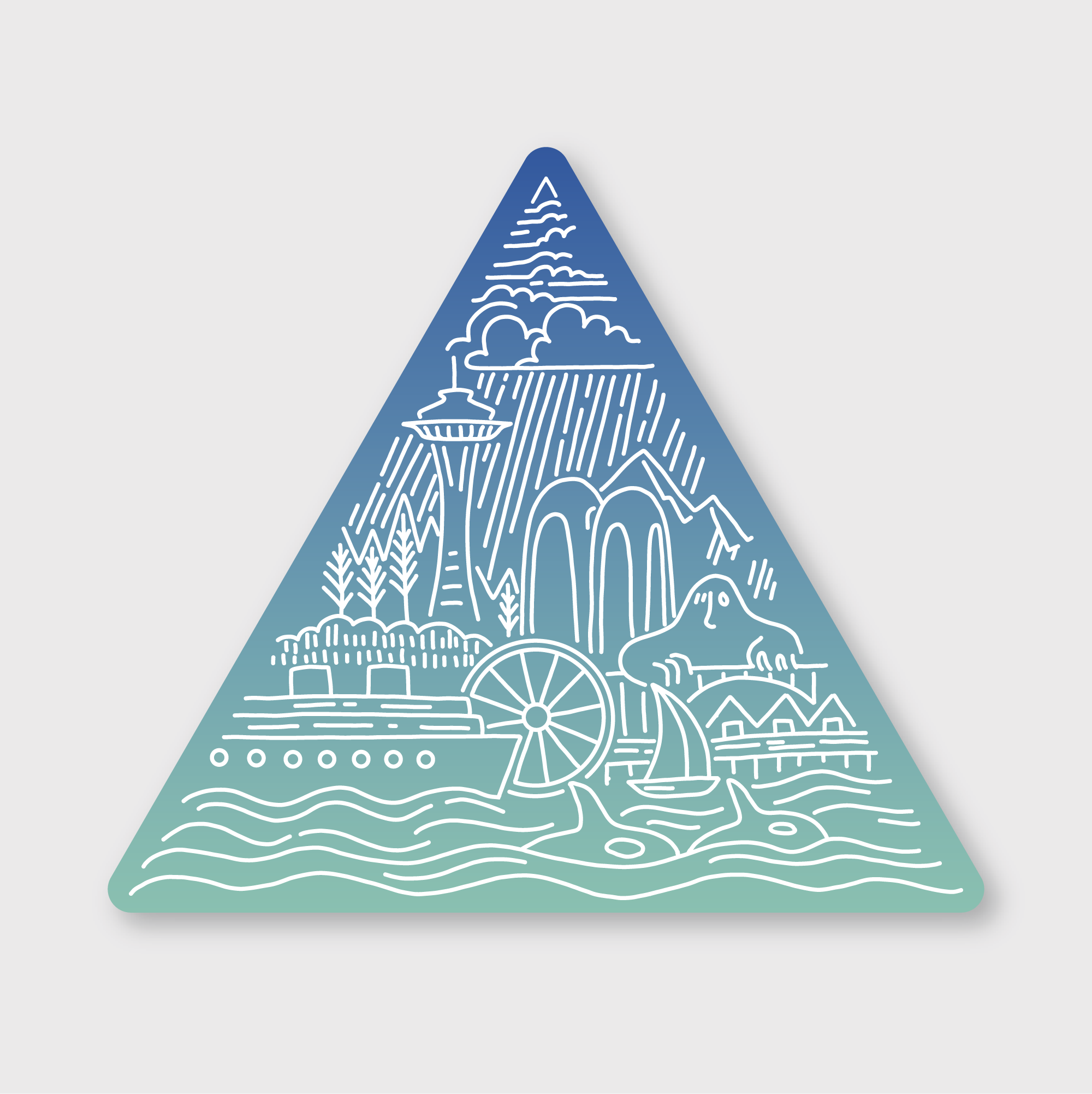 Seattle Geo Triangle Sticker