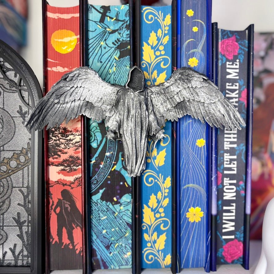 3d Printed Angel of Death Book Spine Hugger Bookshelf Decor
