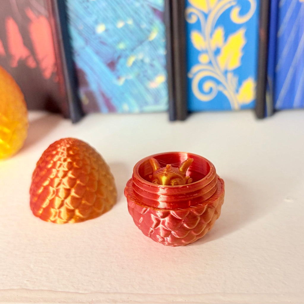 3D Printed Baby Dragon in an Egg - keychain version available