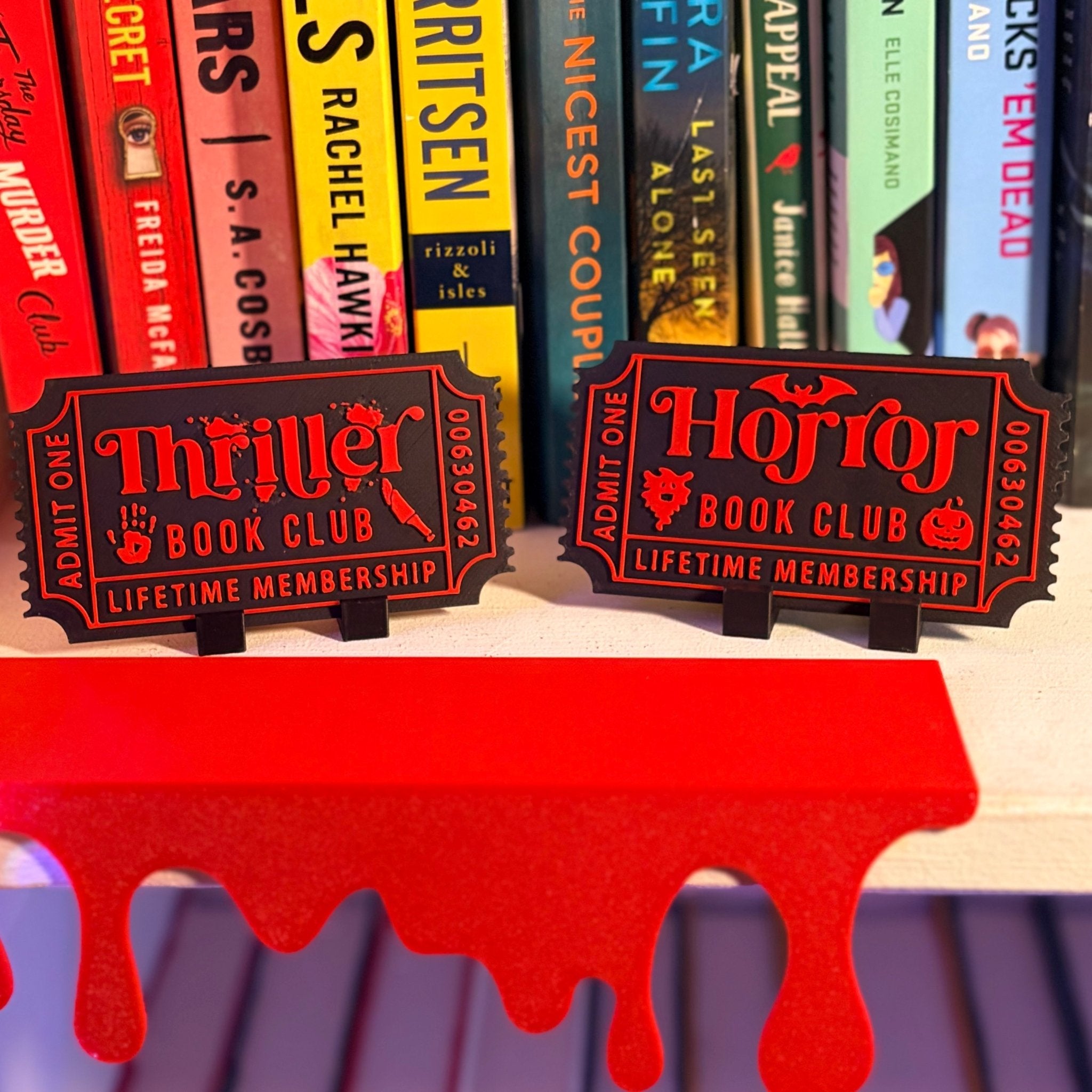 3d Printed Bloody Bookshelf Drips Decor