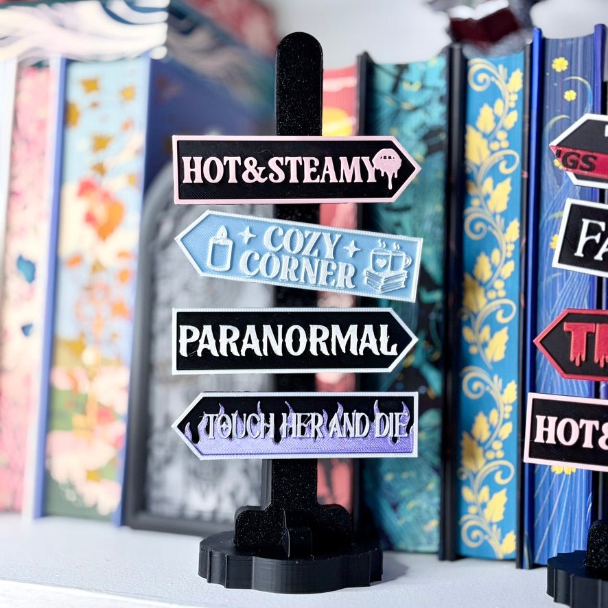 3D Printed Book Trope Magnetic Signs (Add on - Sign Post Sold Separately)