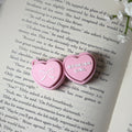 3d Printed Bookish Conversation Hearts Fidget Clicker - Multiple Options