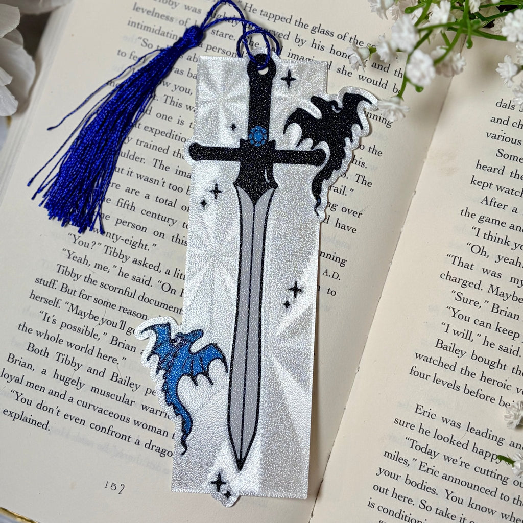 3d Printed Dragons and Sword Bookmark