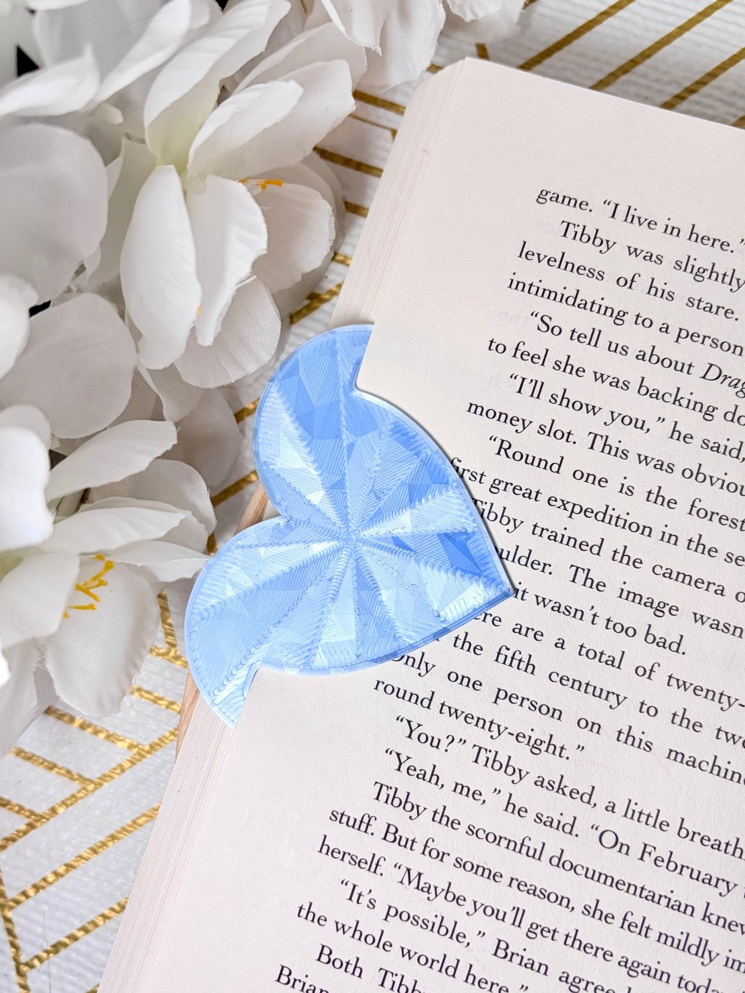 3D Printed Heart Bookmark | Cute Book Accessory
