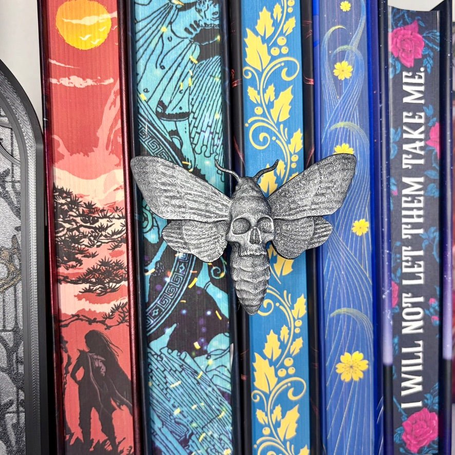 3d Printed Moth Book Spine Hugger Bookshelf Decor