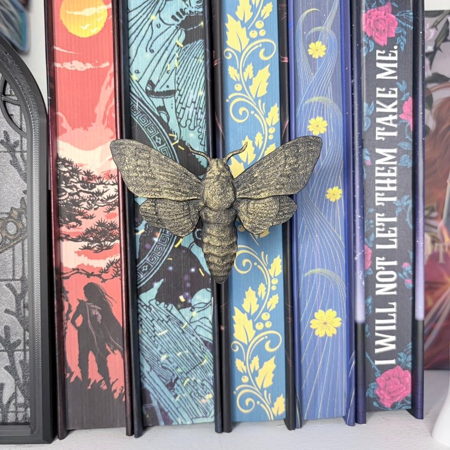 3d Printed Moth Book Spine Hugger Bookshelf Decor