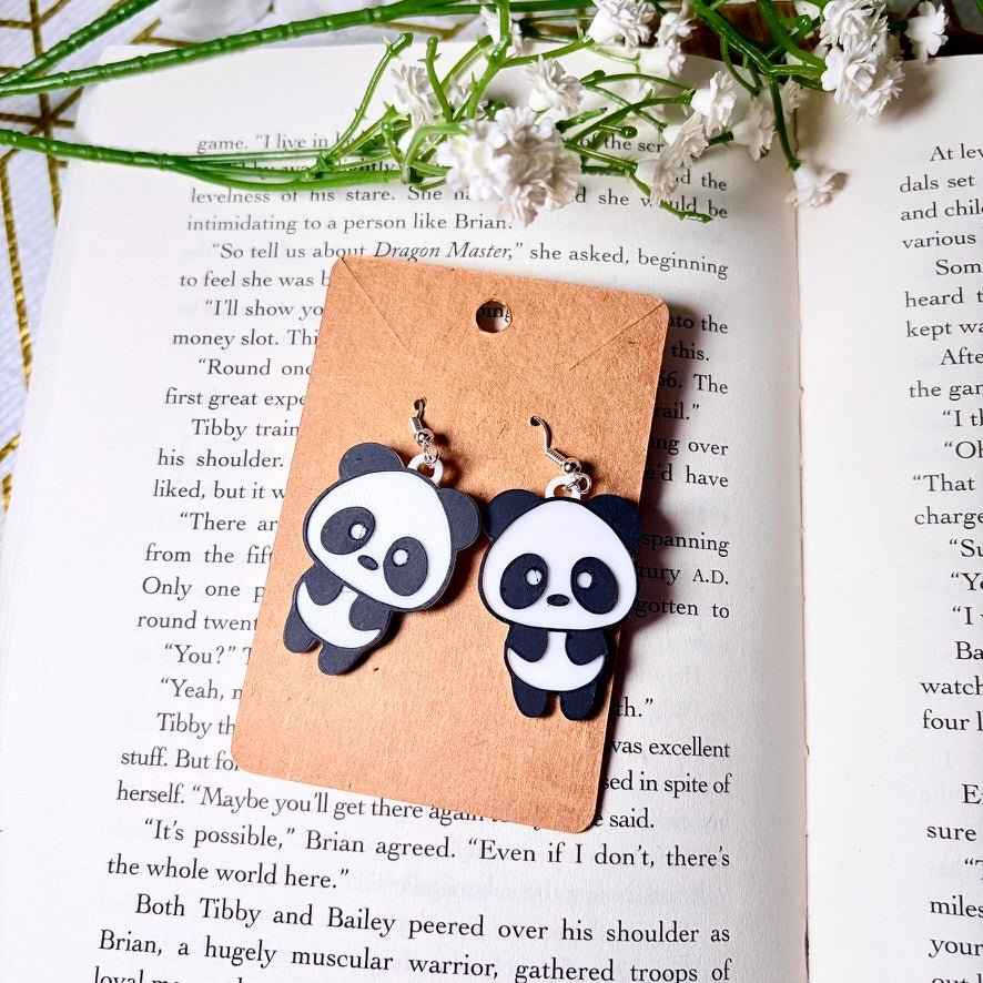 3D Printed Panda Earrings