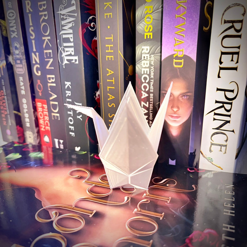 3D Printed Paper Crane Bookshelf Decor
